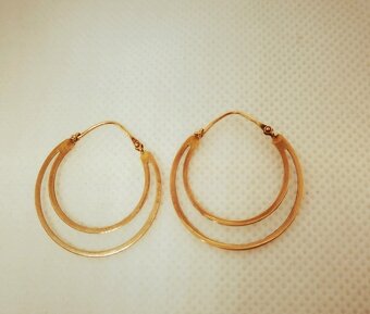 Zlaté náušnice dvojité - 3