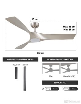 Stropní ventilátor VONLUCE 132 cm se LED světlem - 3