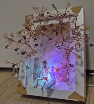 3D Strom života a štěstí v obraze s LED barevným na stůl - 3