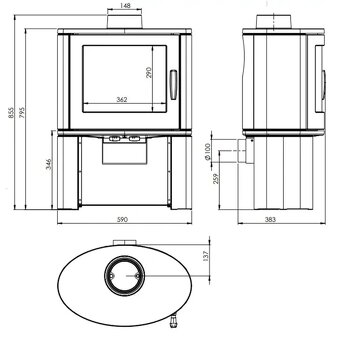 Krbová kamna NORDFLAM Modena ECO - 3