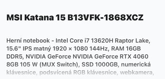 MSI Katana 15 B13VFK-1868XCZ - 3