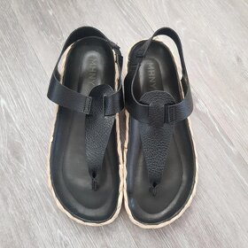 Černé kožené sandále, žabky, 38 - 3