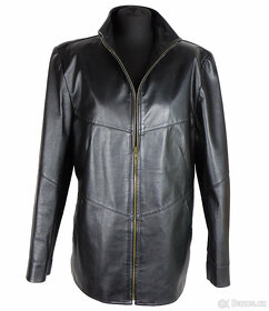 Kožená dámská černá bunda na zip CALYPSO vel. L - 3