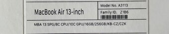 Macbook Air M3 13,6" - 16GB - 256GB - 3 měsíce starý - 3