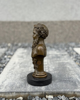 Bronzová busta Bacchus socha boha vína antická luxus dekor - 3