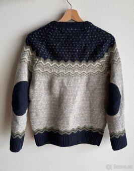 Vlněný svetr Fjallraven Ovik Knit Sweater W Navy - 3