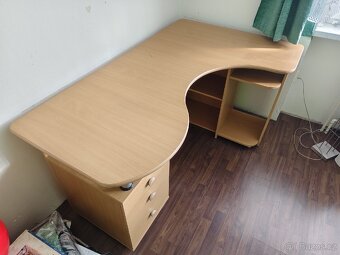Rohový psací stůl buk - 3