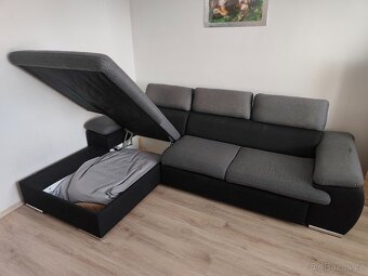 Rohová rozkládací sedací souprava. - 3