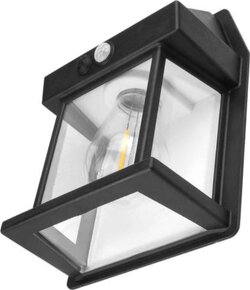 Zahradní nástěnná solární lampa černá COB žárovka - 3