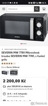 Mikrovlnná trouba Severin s grilem - Nová - 3