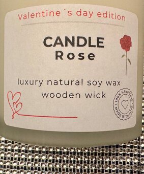 Valentýn edice-luxusní přírodní svíčka 300ml-růže - 3