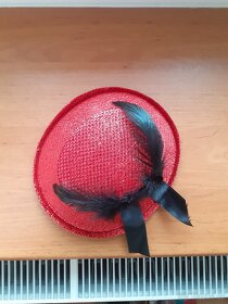 Dámský mini klobouček - červený - 3