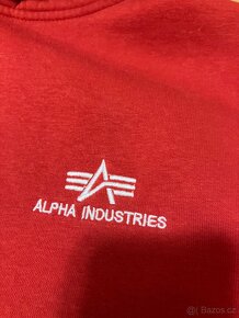 Mikina červená alpha industries vel.S - 3