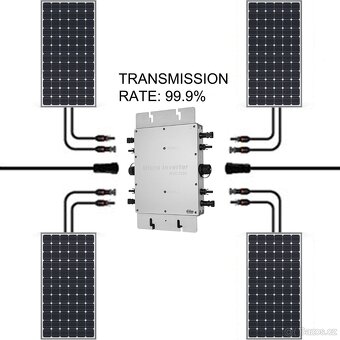 Měnič VEVOR 1200W, MPPT, vodotěsný, solární, síťový, měnič D - 3
