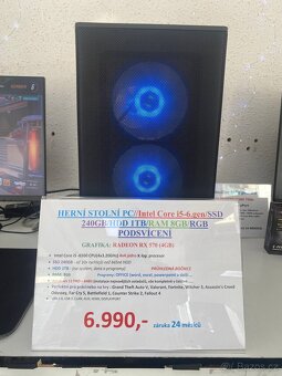 HERNÍ STOLNÍ PC//Intel Core i5-6.gen/SSD 240GB/HDD 1TB/RAM 8 - 3