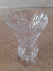 Broušené sklo váza, sklenice, miska. - 3