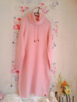 Teplé pletené šaty s širokým rolákem 48/50 REZERVACE - 3