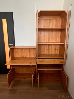 Dřevěná komoda a policová skříň - sada - 3