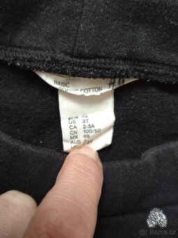 Legíny zateplené - černé, střib.srdíčka (98) - 3