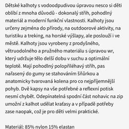 Softshel kalhoty vel. 140/146 Alpine Pro - 3