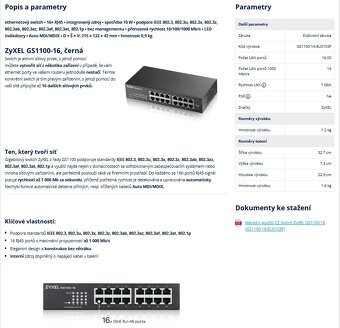 16 portový switch Zyxel GS1100-16 - 3