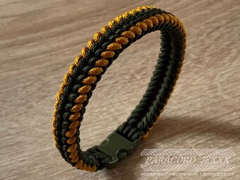 PARACORD náramek (20 cm) gold - oliv - 3