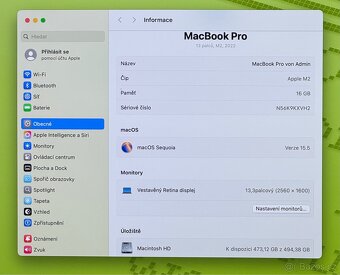 MacBook Pro M2 2022/16GB RAM/512GB SSD/Záruka - 3