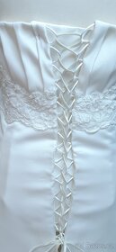 Svatební šaty ivory s vlečkou, vel.40 - 42 - 3