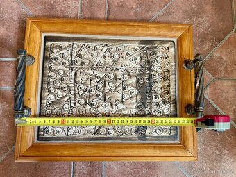 Krásný handmade podnos keramika + dřevo - 3