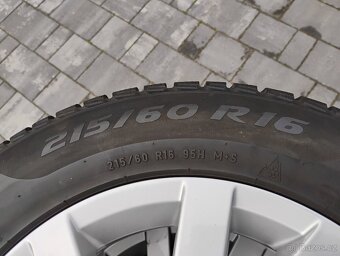 Alu kola 5x112, 6,5Jx16, ET41, zimní pneu 215/60/R16 - 3