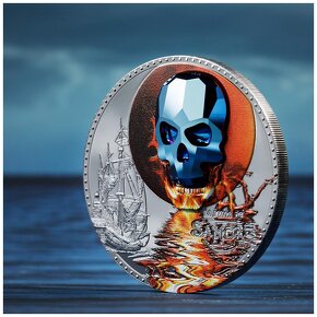 Nádherná mince - Crystal Skull - La Luna de Sangre - 1 Oz - 3