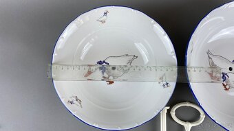 Etažér s motivem hus, modrá linka, porcelán - 3