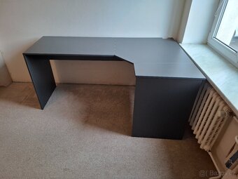 Rohový psací stůl – 180 × 110 cm, šedý - 3