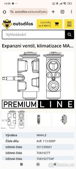 Expanzní ventil klimatizace BMW - 3