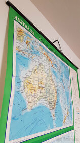 Stará školní mapa Austrálie a Nový Zéland - rok vydání 1991 - 3
