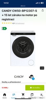 Úzká pračka s předním plněním Candy CW50-BP12307G-S - 3