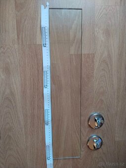 Skleněná polička do koupelny vč. úchytek - jako nové - 3