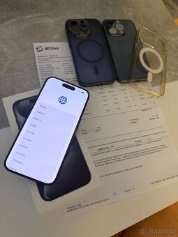 iPhone 15 Pro 256 GB – modrý titan, perfektní stav - 3