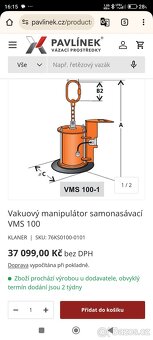 Vakuový zvedací manipulátor KLANER - 3