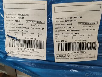 Pozinkovaná ocel plochá, plocháč, hutní materiál 3x34mm - 3