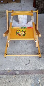 Retro dřevěné chodítko pro děti - 3