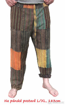 Nové pohodlné unisex etno kalhoty patchwork - 3