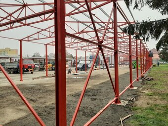 Ocelová konstrukce haly - priehradová 5x12x42 m - 3