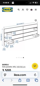 Čelo k posteli NORDLI IKEA - 3