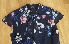 Modré květované áčkové šaty, Orsay, vel. 34 XS - 3