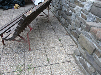 Prodej zahradní lavice 190 cm kov. kostra, dřevo masív 5cm - 3