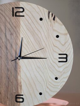 epoxidové hodiny jasan - BLACK and WOOD 36,5 cm - 3