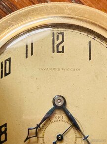 Zlaté 14-karátové tříplášťové kapesní hodinky Tavannes - 3