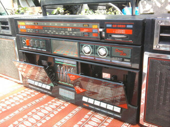 Starý veľký Retro RADIO-DVOJKAZEŤÁK +Disco LED... - 3