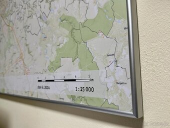 Velká mapa Prahy v hliníkovém rámu - velká 146x110cm - 3